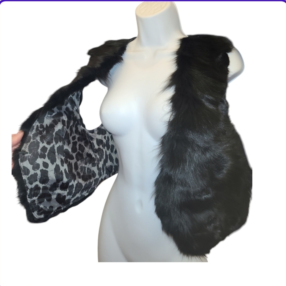 Black Faux Fur Vest